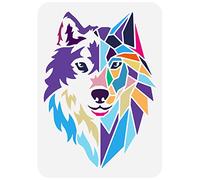 FINGERINSPIRE Plantilla geométrica de Cabeza de Lobo de 21 x 29,7 cm, Plantilla de Dibujo de Cabeza de Lobo para Manualidades, decoración de Lobo, Plantilla de Animales para Pintar en Madera, Pared