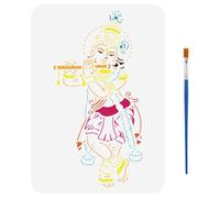 FINGERINSPIRE Plantilla grande de Lord Shiva con un pincel de pintura, 21 x 29,7 cm, plantilla grande de Dios de la India, plantilla de dibujo para pared, azulejos, papel y muebles
