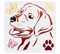 FINGERINSPIRE Plantilla hueca de perro de 30 x 30 cm, plantilla de dibujo de perro labrador, plantilla de dibujo de huella de perro de plástico PET para decoración de muebles de pared