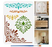 FINGERINSPIRE Plantilla para pintura de bordes con pincel, 21 x 29,7 cm de plástico PET bordes y esquinas de la plantilla de dibujo de borde decorado, plantilla decorativa de tema diario para pintura