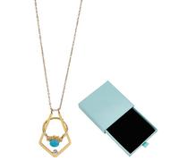FINGERINSPIRE Rhombus Ringhalter Halskette 39.5cm Ringhalter Halskette mit Strass Rhombus Anhänger Ringschoner Kette mit Geschenkbox für Hochzeit Verlobung Mutter Ehefrau Dozt, Acero inoxidable, No es