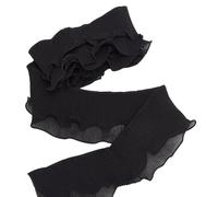 FINGERINSPIRE Ribete de encaje de gasa plisado de 2,7 m, 2 capas, 85 mm de ancho, color negro, retro, plisado, cinta fruncida, tela de poliéster con volantes para costura, manualidades, ropa