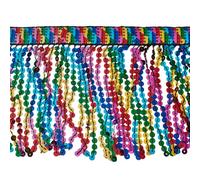 FINGERINSPIRE Ribete de flecos de lentejuelas de 9,14 m de ancho, borlas de lentejuelas coloridas, ribete de costura para manualidades, vestidos latinos, decoración de ropa, cortina de ropa,