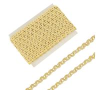 FINGERINSPIRE The Yard - Cinta trenzada metálica dorada de 10 m de ancho, 10 mm de ancho, poliéster, ondulada, borde trenzado, decoración de trenza para costura, tapicería, cortina, decoración de ropa