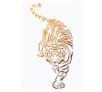 FINGERINSPIRE Tiger Stencil 21x29.7cm - Reutilizable Creativo DIY Wild Animal Plantilla Plástico para Pared, Muebles, Manualidades y Decoración
