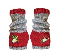 Fingerless Gloves Bird Pattern Knitted Mittens Soft Mittens