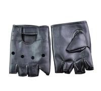 Fingerless PU Leather Gloves for Men Women - Half Finger Black Gloves Driving Motorcycle Costume Cosplay Punk Knuckle Hollow Mittens, Women Punk Half Finger PU Leather Performance Gloves