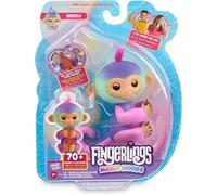 Fingerlings 3181 Magic Interactive Baby Monkey, Norah (Verde Azulado y Morado), Dice Fortuna y Estado de ánimo, más de 70 Sonidos y reacciones (Edades 5), Rosa
