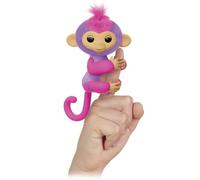 FINGERLINGS - Charli - Mono Interactivo Rosa y Morado - Peluche electrónico para niños a Partir de 5 años - Animal Interactivo Que se engancha al Dedo - Reacciones al Tacto con 70 Sonidos - Lansay