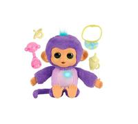Fingerlings Cuida Y Mima, Mono interactivo de peluche de color morado, suave y blandito con +150 sonidos y interacciones,reacciona al tacto,con juegos y luz para dormir,niños +4 años, Bizak (61853192)