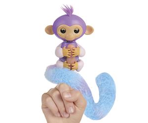 Fingerlings Snuggle Tails - Interactive Purple Monkey (Coco), with fluffy tail,