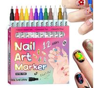 Fingernail Drawing Markers - 5.43 Inches Nail A?t Pens | Acrylic Paint Pens - Ultra Fine Tip Nail Design Tools For DIY Manicure Salon Creativity And Gift Giving Women Girls Girlfriend Holiday Birthday