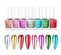 Fingernail Polish, 7ml Nail Polish Quick Dry | Quick Dry Nailpolish Mirror Effe Gel 8 Colors Quickdry Fingernail Manicure Art Supplies For Home, Salon, Wedding, Holiday