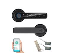 Fingerprint Door Lock, 5 en 1 Smart Door Knob with Smart APP/Fingerprint/IC Cards/Password/Backup Keys, Fingerprint Door Knob with Keypad for Bedroom, Office, Apartment