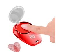 Fingerprint Ink Pad - Small Quick Dry Red Stamp Ink For Clear Prints, Portable Professional Fingerprint Kit With Lanyard For Notary Office Business Identification Use Compact Design