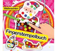 Fingerstempeln ab 2 Jahre: Weihnachtliches Mal- und Bastelbuch mit Fingerfarben Kreatives Stempelspaß Geschenk für Kinder, Mädchen und Jungen