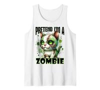 Fingir Im A Zombie Cat Horror Comedia Halloween Diseño Camiseta sin Mangas