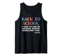 Fingir Paciencia Durante el Tiempo de Tarea Regreso a la Escuela Padres Camiseta sin Mangas
