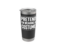 Fingir que estoy usando un disfraz divertido perezoso Halloween Vaso térmico de acero inoxidable de doble pared