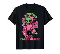 Fingir que soy un extraterrestre divertido diseño OVNI Amante alienígena Camiseta