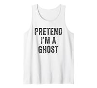 Fingir Que Soy un Fantasma Divertido y fácil Perezoso Fiesta de Disfraces de Halloween Camiseta sin Mangas