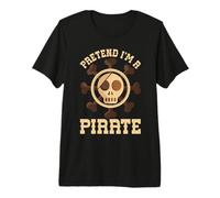 Fingir Que Soy un Pirata cráneo Huesos Cruzados fácil Divertido Halloween Camiseta Premium