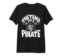 Fingir Que Soy un Pirata cráneo Huesos Cruzados fácil Divertido Halloween Camiseta Premium
