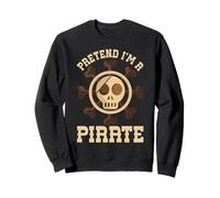 Fingir Que Soy un Pirata cráneo Huesos Cruzados fácil Divertido Halloween Sudadera