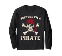 Fingir que soy un pirata divertido Halloween Talk Like a Pirate Day Manga Larga