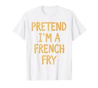 Fingir Que Soy una Papa frita Perezosa Papas Fritas de Halloween Camiseta gráfica económica, Hombre, Blanco, L