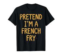 Fingir Que Soy una Papa frita Perezosa Papas Fritas de Halloween Camiseta gráfica económica, Hombre, Negro, XL