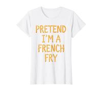Fingir Que Soy una Papa frita Perezosa Papas Fritas de Halloween Camiseta gráfica económica, Mujer, Blanco, M
