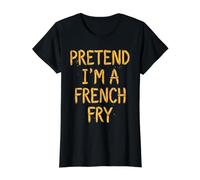 Fingir Que Soy una Papa frita Perezosa Papas Fritas de Halloween Camiseta gráfica económica, Mujer, Negro, S