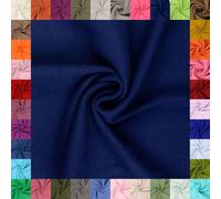 fingsi Stoffe Mira Tejido para puños de punto fino, tejido tubular cupón liso - 34cm ancho del tubo - 95% algodón, 5% elastano (21. Azul marino 0,5m)