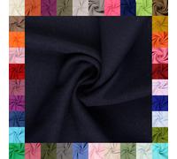 fingsi Stoffe Mira - Tejido tubular para puños, tejido tubular, 34 cm de ancho, 95% algodón, 5% elastano, color azul oscuro de 1 m