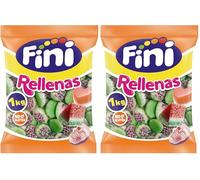 Fini - Cerebros Rellenos | Chuches en Bolsa de 1kg | Golosinas Ideales para Eventos, Cumpleaños Halloween o Navidades | Sin Gluten. (Paquete de 2)