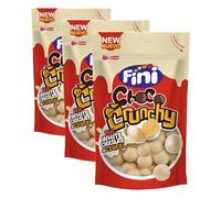 Fini Chococrunchy Bolas de Maíz Crujientes Recubiertas de Chocolate Blanco, 115g (Paquete de 3)