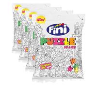 Fini - Golosina Puzzle Mix | Gominola con Forma de Puzzle con Sabores de Fresa, Naranja, Limón y Melón | Chuches Ideales para Eventos, Fiestas, Cumpleaños, Piñatas o Halloween - 90g (Paquete de 4)