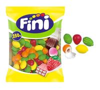Fini Golosinas Surtidas - Bolsas 250 Unidades | Chuches para Fiestas, Cumpleaños, Eventos y Piñatas | Golosinas sin Gluten | Surtido de Calidad para Compartir (Chicles Macedonia 250u sin Gluten)