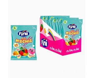 Fini - Mini Mochis de Gominola | Chuches Rellenas | Sabor Melón, Fresa y Mango | 12 Bolsas de 90g.