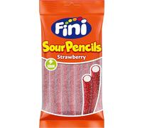 Fini Rellepica Rojo | Regaliz con Sabor a Fresa Relleno de Nata y Cubierto de Pica | Bolsa de 125 gr.