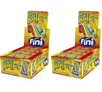 Fini - Roller Fantasía Regaliz | Lengua Enrollada con Azúcar | Gominola en Estuche de 18 unidades | Sabor Tutifrutti. (Paquete de 2)