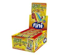 Fini - Roller Fantasía Regaliz | Lengua Enrollada con Azúcar | Gominola en Estuche de 18 unidades | Sabor Tutifrutti.