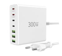 FINIBO Cargador USB C de 300 W múltiple: 7 puertos cargador rápido con 4 USB-C y 3 USB-A, cargador USB Multipuerto Dual PD PPS fuente de alimentación para MacBook Pro/Air, iPad Pro/Air, Sumsung