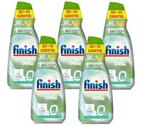 Finish 0% Gel Detergente para Lavavajillas, Certificado Ecológico - 5 x 60 Dosis