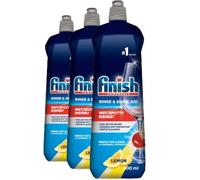Finish Abrillantador Lavavajillas Limón 2400 ml (3x800 ml) | Brillo Extra y Secado Rápido | Evita Marcas de Agua