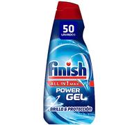 Finish All in 1 Max Power Gel Brillo & Protección Detergente Gel para el Lavavajilla, 50 dosis