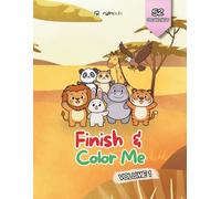 Finish & Color Me - Volume 1: A-Z Animals Complete the Missing Half for Kids Ages 4-8 | 8.5 x 11 Inches, 100+ Pages (Finish & Color Me Series)