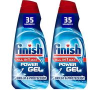 Finish Gel Lavavajillas Todo en 1 Max Regular, 700ml, El embalaje puede variar (Paquete de 2)