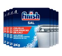 Finish Lavavajillas Sal 6x2kg, protege contra los residuos de cal, alta pureza